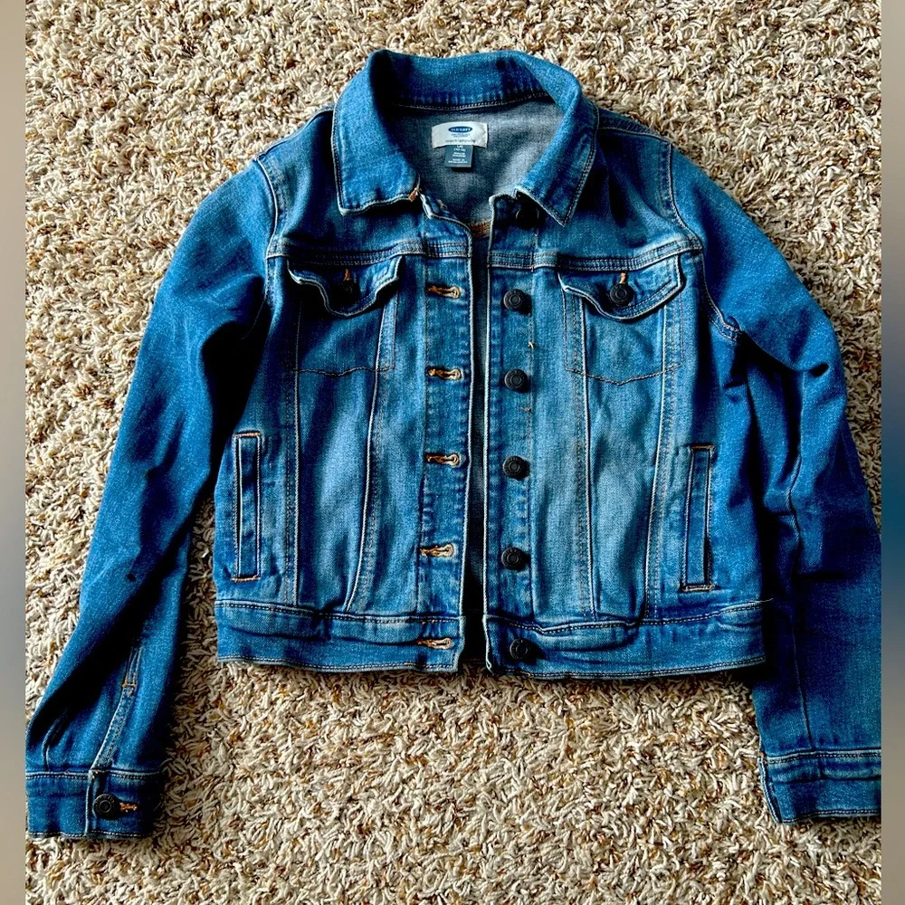 Denim jean jacket by Old Navy Girls size 10/12 - Picture 1 of 3